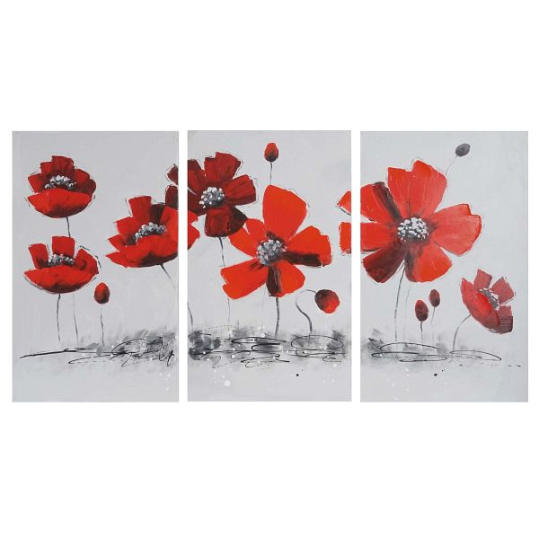 Mendler olieverf klaproos, 100% handgeschilderde muurschildering XL, 165x90cm, 44764