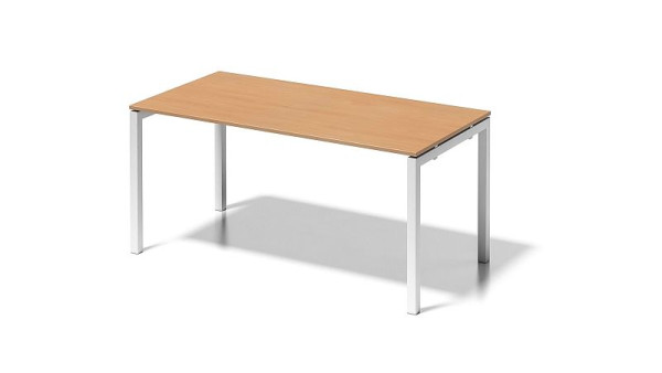 Bisley Cito bureau, 730 mm U-frame met vaste hoogte, H 19 x B 1600 x D 800 mm, beuken/verkeerswit, DUF1608BC396