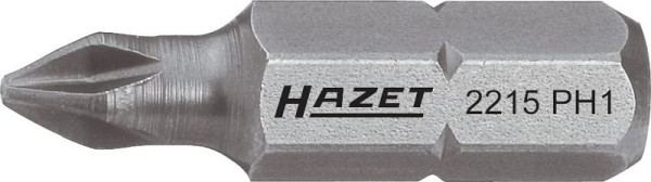 Hazet bit, massieve zeskant 6,3 (1/4 inch), Phillips profiel PH, PH1, 2215-PH1