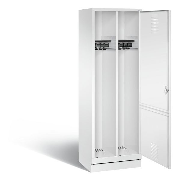 C+P zwart wit kastje Evolo, H1800xB610xD500mm, kleur: verkeerswit, 48220-20 S10064