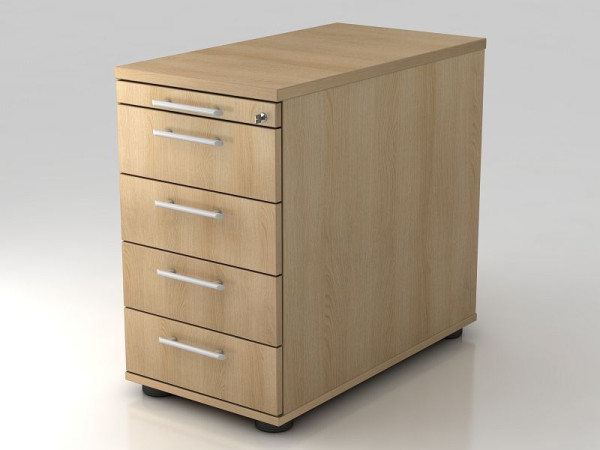 Hammerbacher stabak 80cm, 4 laden, slot relinggreep eiken, 42,8x72-76x80 cm, 1/3/3/3/3 HE, VSC50/E/E/RE