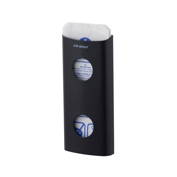 Air Wolf hygiënezakjesdispenser, Alpha-serie, H x B x D: 262 x 117 x 35 mm, matzwart roestvrij staal, 60-137
