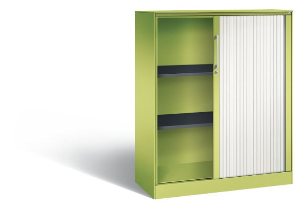 C+P rolluikkast Asisto, H1310xB1000xD435mm, kleur: virid groen/verkeerswit, boogkruk, 3 niveaus, 143032-000 S10096