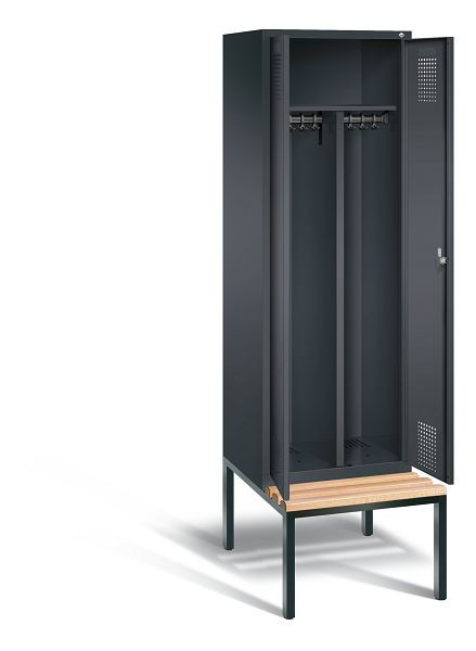 C+P zwart wit locker Evolo, H2090xW610xD815mm, kleur: zwart-grijs, 48052-20 S10052