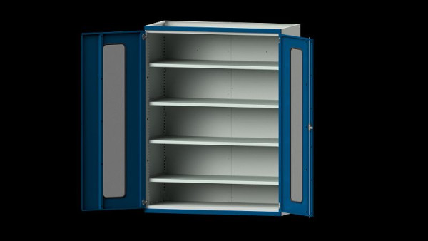 ANKE werkbanken, zware kast, model 301, 1485 x 690 x 1950 mm, zichtvlak van plexiglas, RAL 7035/5010, 621.038