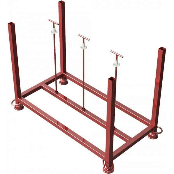 Schake stapelpallet, afmetingen: 1,40 mx 0,73 mx 1,06 m, standpijpen en dwarsbalken van vierkante buis 50x 50 mm, 50381-0