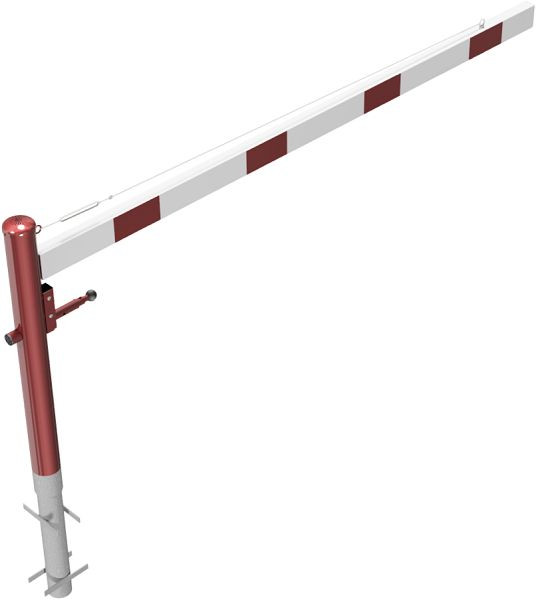 Schake roterende slagboom met kabelversterking, voor inzetting in beton, slagboomlengte: 2500 mm, voor hangslot, 4113_25VB