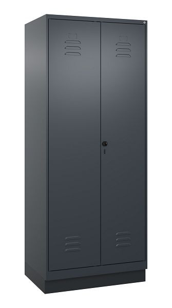 C+P Umkleidespind Classic PLUS, Doppel-Spind, Sockel, 2 Abteile, 1950x800x500mm, 7016/7016, Drehriegel, 080022-22P S10012