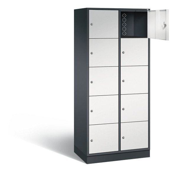 C+P XL lockerkast Intro, H1950xW820xD490mm, kleur: zwartgrijs/lichtgrijs, 8570-202 S10132