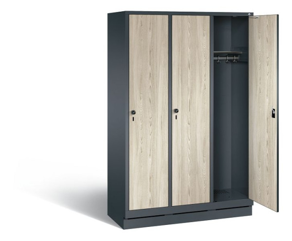 C+P garderobe Evolo, H1800xB1200xD500mm, kleur: antracietgrijs / Sen ash decor, 48020-32 S10779