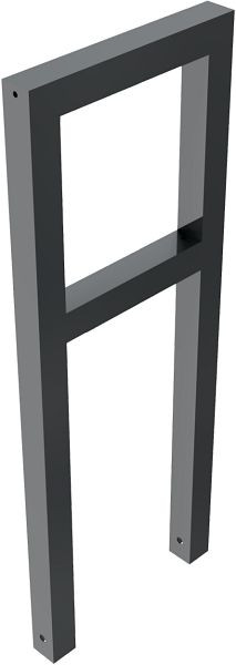 Schake leunbeugel van staalbuis, rechthoekige buis 60 x 60 mm, met dwarsbalk, totale breedte: 450 mm, thermisch verzinkt en gecoat DB 703, 455_045B