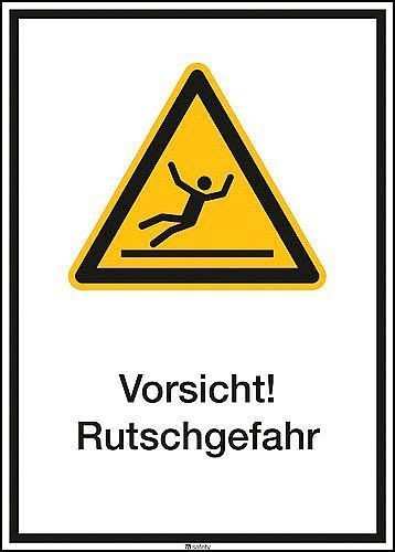 DENIOS combinatiebord "Let op: uitglijgevaar", ISO 7010, aluminium, 265 x 370 mm, VE 5 stuks, 266753