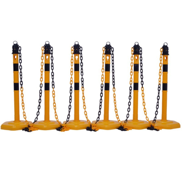Stone HGS kettingpalen set van 6 -Jumbo-, geel met 2 zwarte strepen, 15839