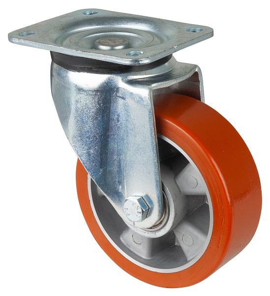 BS Rollen Zwaarlastwiel, wielbreedte 50 mm, wiel-Ø 150 mm, draagvermogen 550 kg, polyurethaan gegoten 95 Shore A, wiellichaam aluminium, kogellagers, L600.B90.150