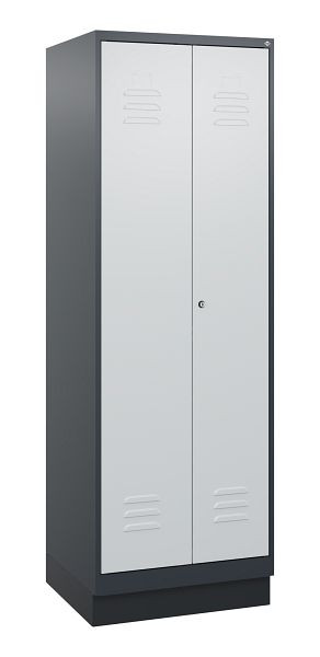 C+P luierkluis Classic PLUS, dubbele locker, onderbouw, 2 vakken, 1800x600x500mm, 7016/7035, cilinderslot, 0800227-20P S10028