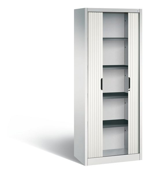 C+P rolluikkast Omnispace, H1980xB800xD420mm, kleur: lichtgrijs / verkeerswit, verzonken greep, 5 niveaus, 3201-00 S10302