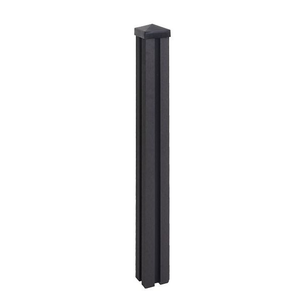 Mendler WPC paal Sarthe WPC schutting, zuilpaal, insteeksysteem, 98cm, antraciet, 76254