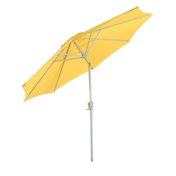 Mendler parasol N18, tuinparasol, Ø 2,7m kantelbaar polyester/aluminium 5kg, geel, 76714