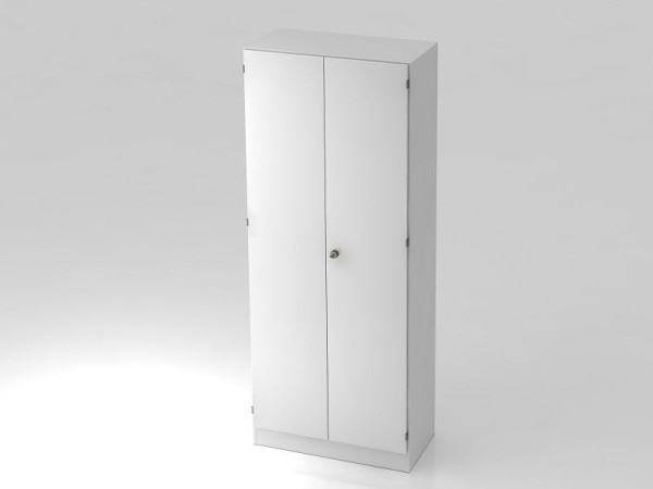Hammerbacher kledingkast 5OH, onderpaneel, gestreepte handgreep wit/wit, 80x42x200,4 cm (BxDxH), V6200/W/W/SG