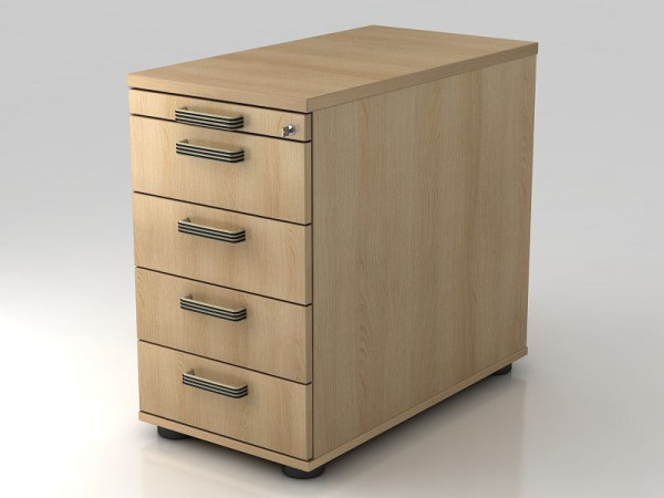 Hammerbacher stabak 80cm, 4 laden, slotlijst handgreep eiken, 42,8x72-76x80 cm, 1/3/3/3/3 HE, VSC50/E/E/SG