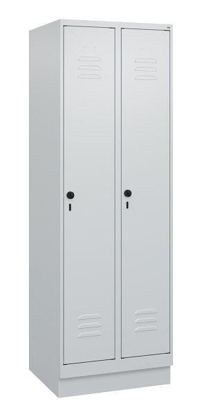 C+P luierkluis Classic PLUS met middenwand, bodem, 2 vakken, 1800x600x500mm, 7035/7035, veiligheidsdraaigrendel, 0800207-20F S10009