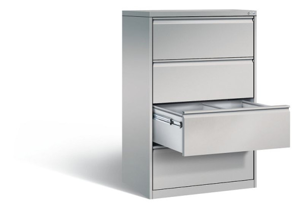 C+P hangmappenkast Acurado, H1357xB787xD590mm, kleur: wit aluminium, handgreep, 12934-312 S10003