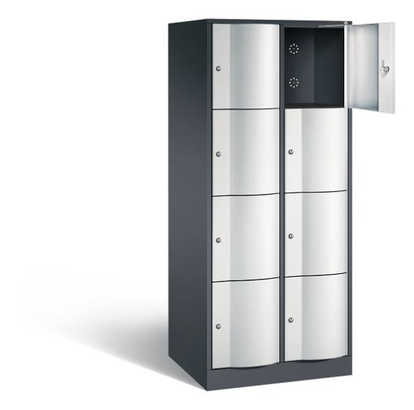 C+P XL lockerkast Resisto, H1950xW772xD640mm, kleur: zwartgrijs / lichtgrijs, 8470-273 S10025