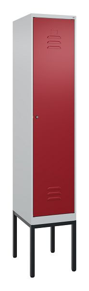 C+P luierkluis Classic PLUS met middenwand, frame, 2120x400x500mm, 7035/3003, cilinderslot, 0800307-12F S10016