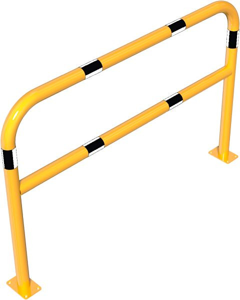 Schake buisbeugel van geel/zwarte stalen buis met dwarsbalk voor inzetting in beton, totale breedte: 1500 mm, totale hoogte: 1000 mm, 465_63BG