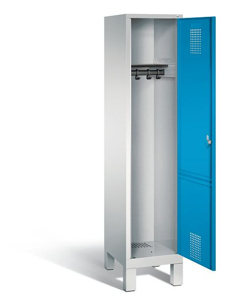 C+P garderobe Evolo, H1850xW420xD500mm, kleur: lichtgrijs / lichtblauw, 48010-12 S10005