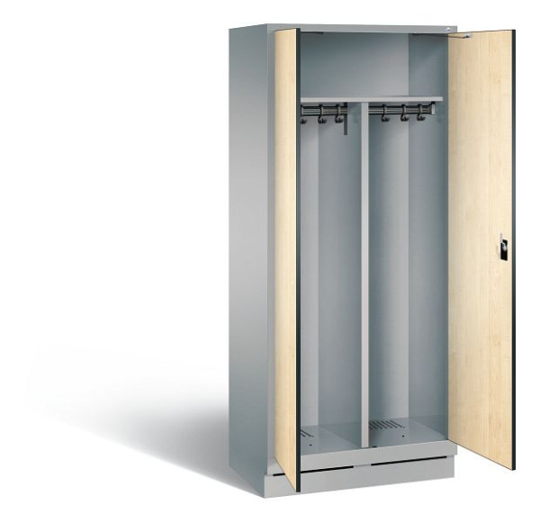 C+P zwart wit kastje Evolo, H1800xW810xD500mm, kleur: wit aluminium / Donau esdoorn decor, 48022-22 S10128