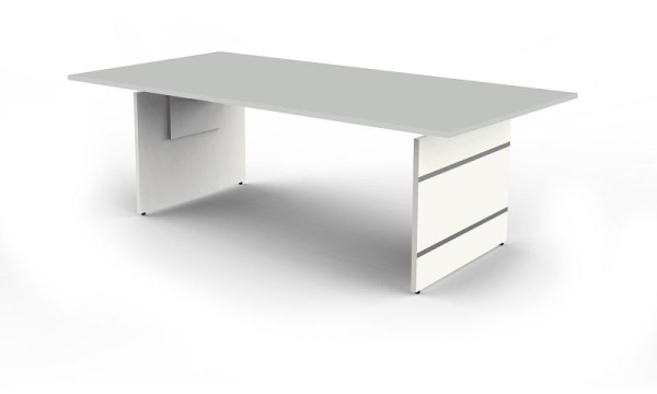 Kerkmann in hoogte verstelbaar zijbureau extra groot, vorm 4, B 2000 x D 1000 x H 680-760 mm, lichtgrijs, 11466711
