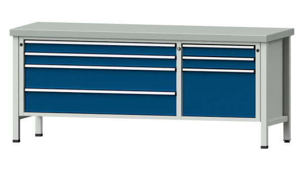 ANKE werkbanken kistwerkbank, model 288 V, 2000 x 700 x 850 mm, RAL 7035/5010, ZBP 50 mm, 304.642