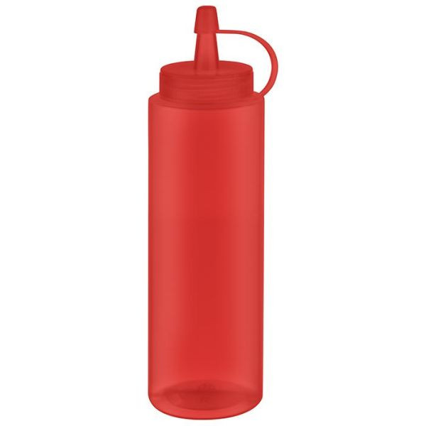 APS knijpflessen, VE 6 stuks, Ø 5 cm, hoogte: 18 cm, 260 ml, polyethyleen, rood, met schroefdeksel, met dop, vulopening: Ø 3 cm, 93252