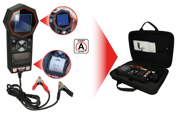 KS Tools 12V/24V digitale accu- en laadsysteemtester met geïntegreerde printer, 550.1649
