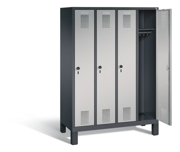 C+P schoolkluis Evolo, H1650xW1190xD500mm, kleur: zwart-grijs/wit aluminium, 480106-40 S10022