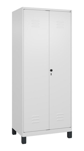 C+P Mehrzweckschrank Classic PLUS, Füße, 2 Abteile, 1950x800x500mm, 9016/9016, Drehriegel, Türen zueinanderschlagend, 080012-22B S10014