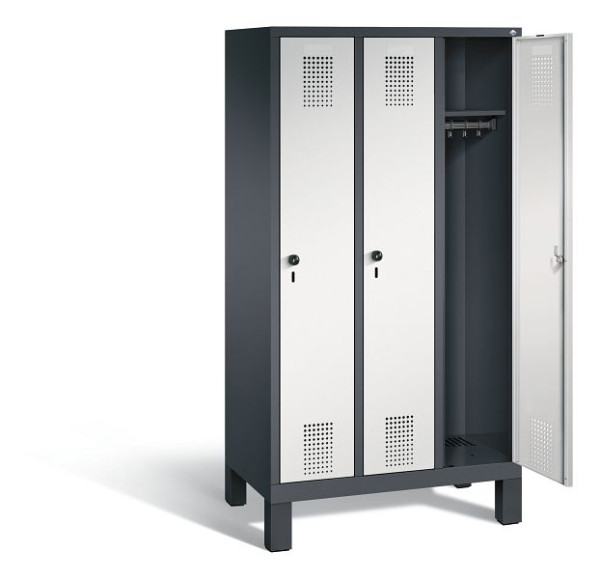 C+P schoollocker Evolo, H1650xW900xD500mm, kleur: zwartgrijs/lichtgrijs, 480106-30 S10023