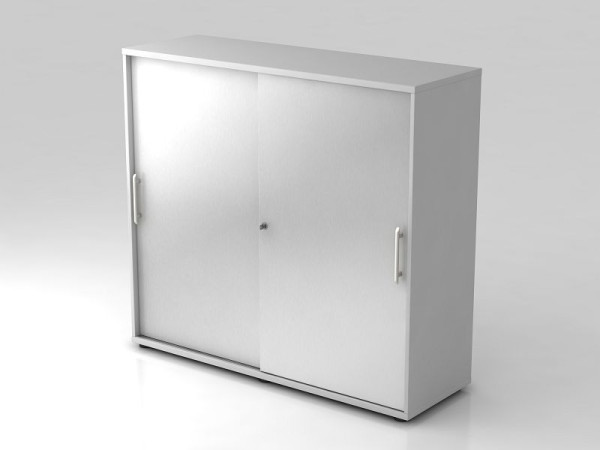 Hammerbacher schuifdeurkast 3OH 120cm relinggreep grijs/zilver, 120x40x110 cm (BxDxH), V1753S/5/S/RE