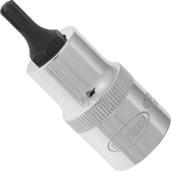 VIGOR RIBE schroevendraaierbit, hol vierkant 12,5 mm (1/2 inch), binnenwigprofiel Ribe-CV, M5, lengte: 55 mm, V2202
