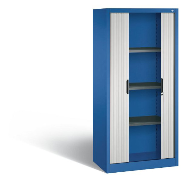 C+P rolluikkast Omnispace, H1660xB800xD420mm, kleur: gentiaanblauw/lichtgrijs, verzonken greep, 4 niveaus, 3211-00 S10114