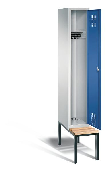 C+P garderobe Evolo, H2090xB320xD815mm, kleur: lichtgrijs / gentiaanblauw, 48050-10 S10016