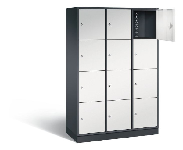 C+P XL lockerkast Intro, H1950xW1220xD490mm, kleur: zwartgrijs/lichtgrijs, 8470-302 S10099