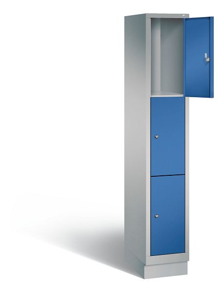 C+P lockerkast Evolo, H1800xB320xD500mm, kleur: wit aluminium / gentiaanblauw, 48020-103 S10128