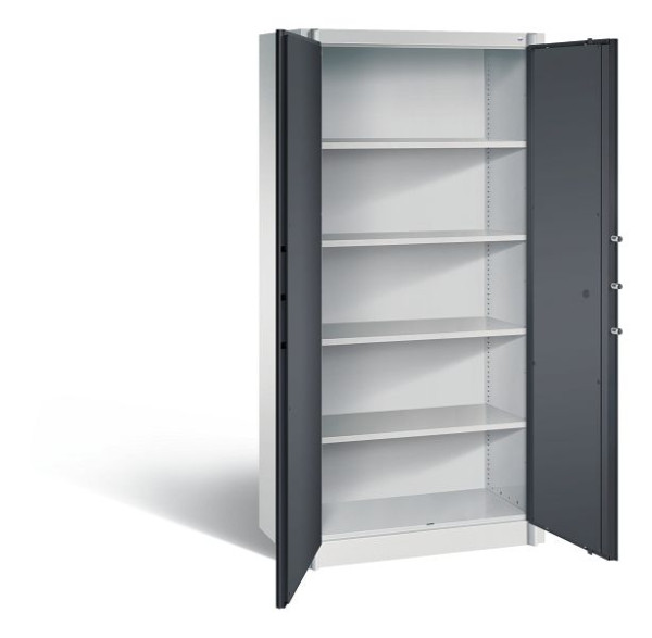 C+P brandbeveiligingskast Certos, H1950xW930xD500mm, kleur: lichtgrijs / zwartgrijs, handgreep, 5 OH, 1170-00 S10094
