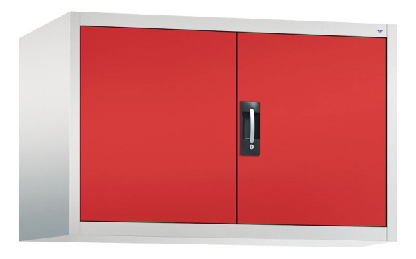 C+P bovenkast Acurado, H790xB1200xD600mm, kleur: lichtgrijs / vuurrood, verzonken handgreep, 9495-000 S10010