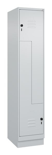 C+P Z-Spind Classic PLUS, C Z-Spind, Classic PLUS, Sockel, 2 Abteile, 1950x400x500mm, 7035/7035, Drehriegel, 080023-122 S10009