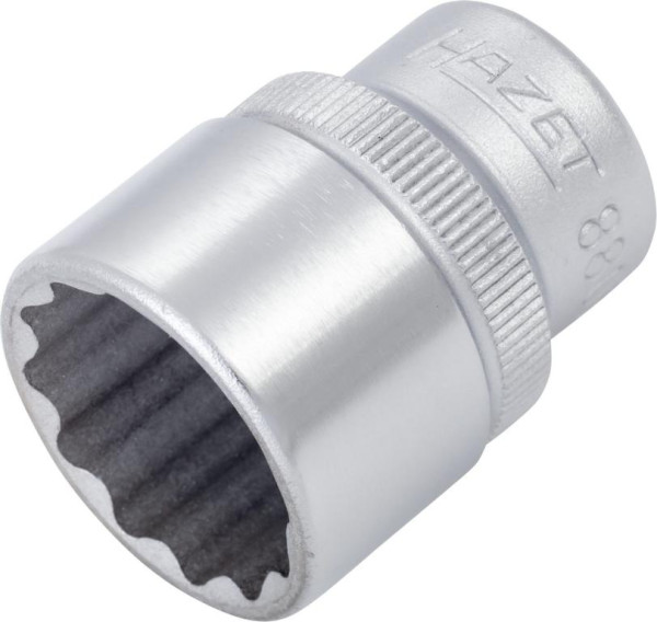 Hazet dopsleutelinzet, dubbel zeskant, hol vierkant 10 mm (3/8 inch), 18 mm, gekarteld, 880Z-18