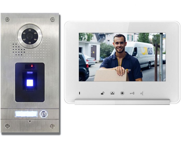 Anthell Electronics 1-serie vingerafdrukkleurenvideo-intercomset met beeldopslag, met 7-inch monitor, CKZ1-690S1-1