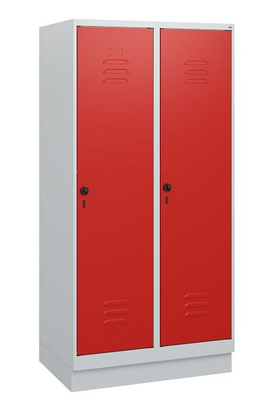 C+P Umkleidespind Classic PLUS, Sockel, 2 Abteile, 1630x800x500mm, 7035/3020, Drehriegel, 0800205-22 S10002